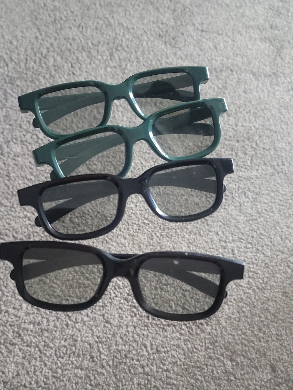 Real 3D. Classic Rectangle Frame - Black & Green. Lot Of 4